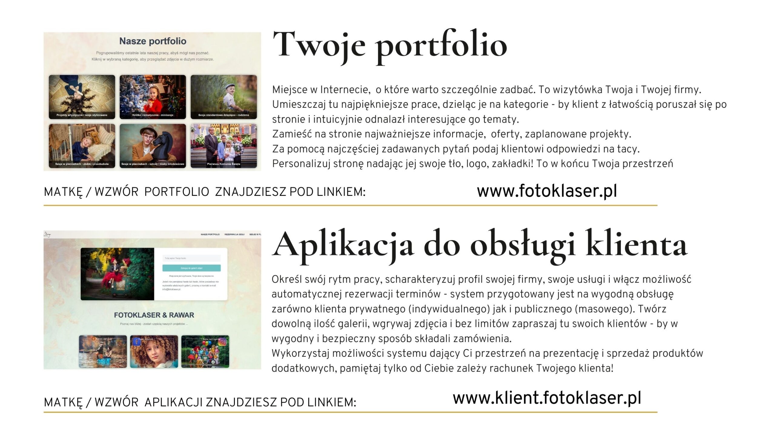 Fotoklaser dla Fotografów - aplikacja do sprzedaży zdjęć, obsługi klienta oraz portfolio fotografa- roczna dzierżawa - obrazek 2